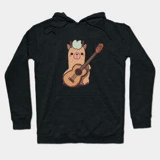 Llama Playing Guitar Hoodie